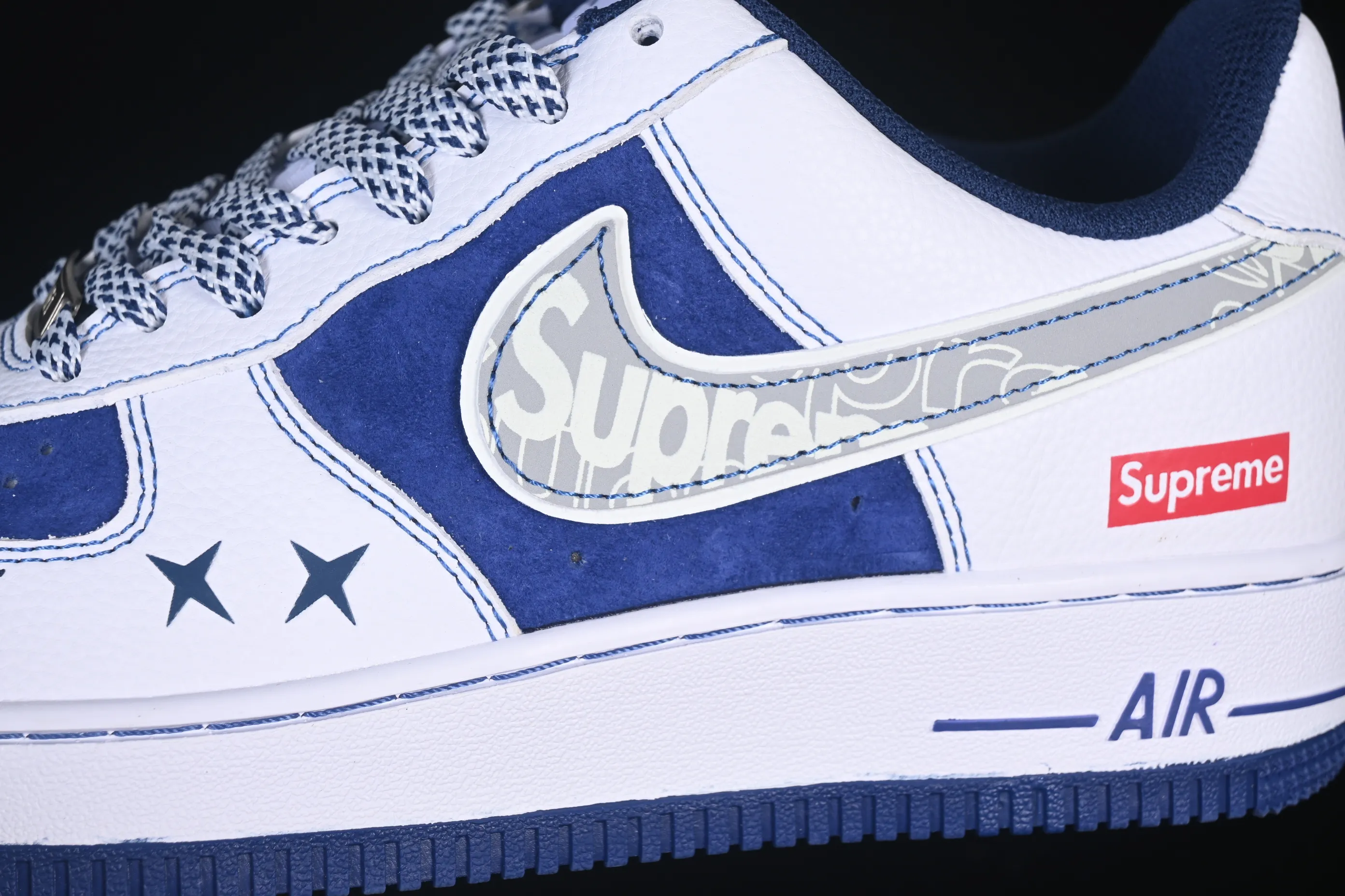 All categories Nk Air Force 1 Air Force series Nk Air Force 1 Low Air Force low top Nike Air Force 1'07 Low Supreme joint gray hook blue pig eight Air Force 1 low top casual sneakers XZ6188-187